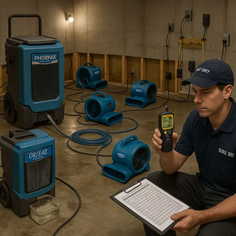 Structural Drying and Dehumidification process in Lathrop, CA